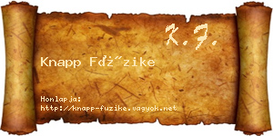 Knapp Füzike névjegykártya